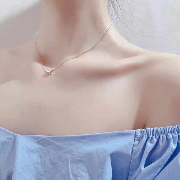 NEW 925 SILVER PLATED ROCKING HORSE NECKLACE - Picture 8 of 10